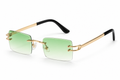 The Diamond sunglasses, gold frame with green gradient lenses [Gold Green Fade]
