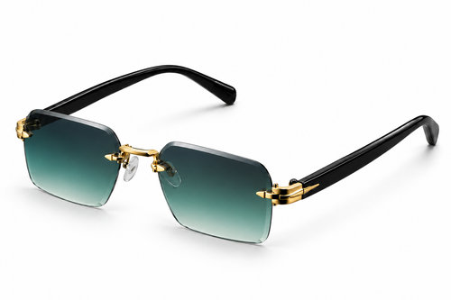The Malachite sunglasses, gold frame with green gradient lenses [Green]