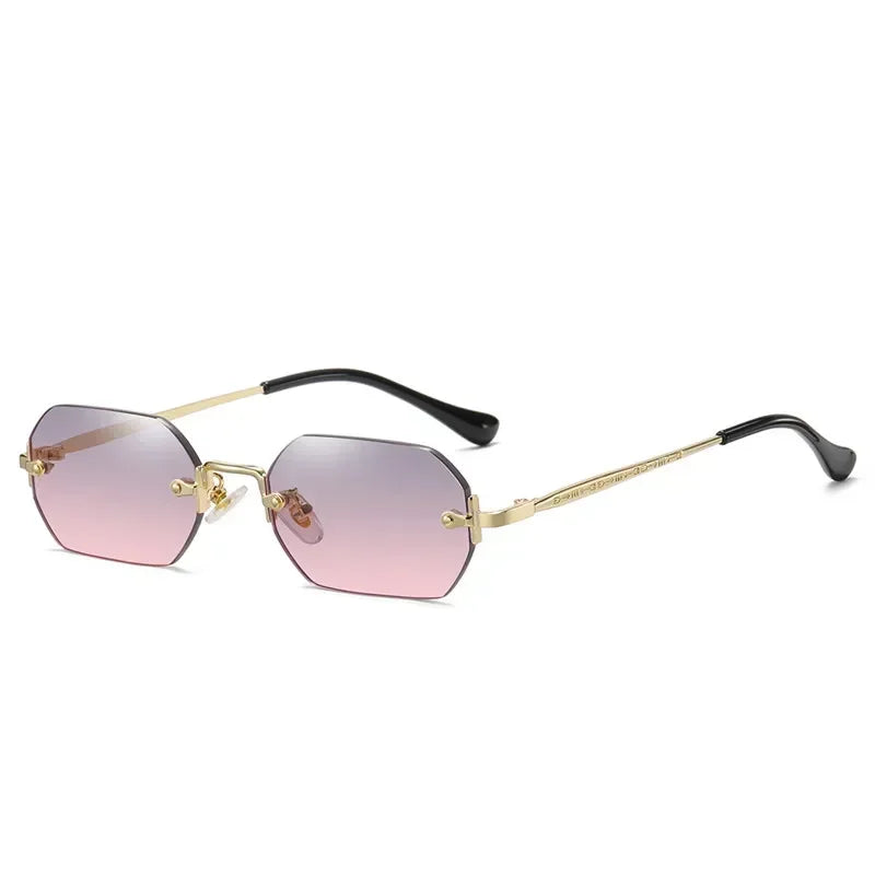 The Obsidian sunglasses, gold frame with grey-pink gradient lenses [Grey-Pink]