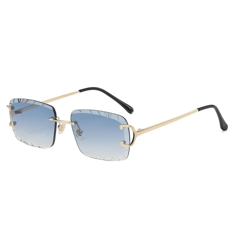 The Citrine sunglasses, gold frame with blue gradient lenses [Gold Blue Fade]